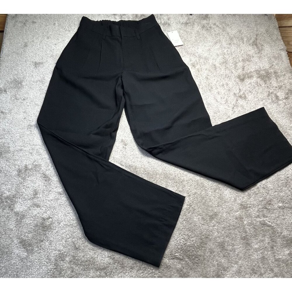 NWT A New Day Women’s Black Wide Leg High Rise Trouser Rayon Pants -‎ Size 2L
